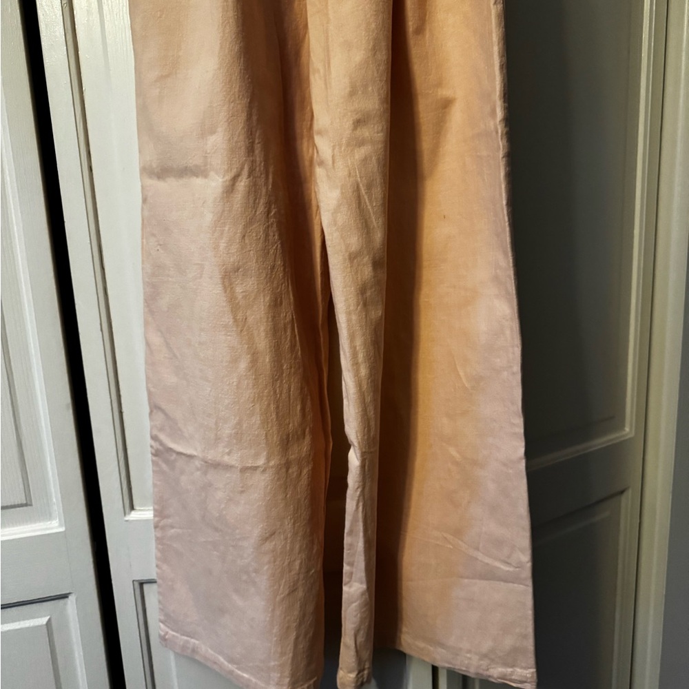 Peach Drawstring Paperbag Pants New - Picture 4 of 10